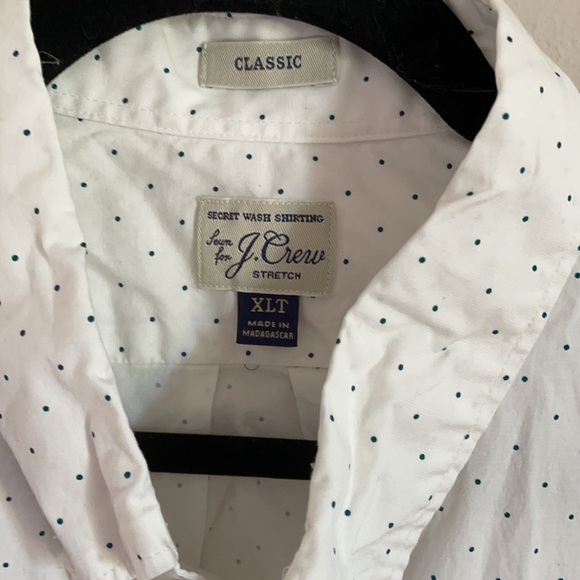 J Crew Secret Wash Shirting Mini Polka Dot Classic Button Down Shirt NWT - Picture 2 of 6